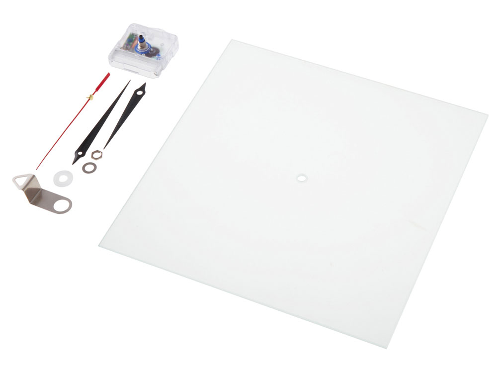 Часы настенные квадратные из стекла 28х28 см Nile