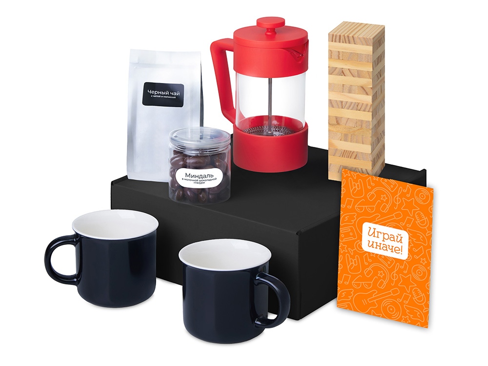Подарочный набор Re:y. Together  с френчпрессом, кружками и дженгой