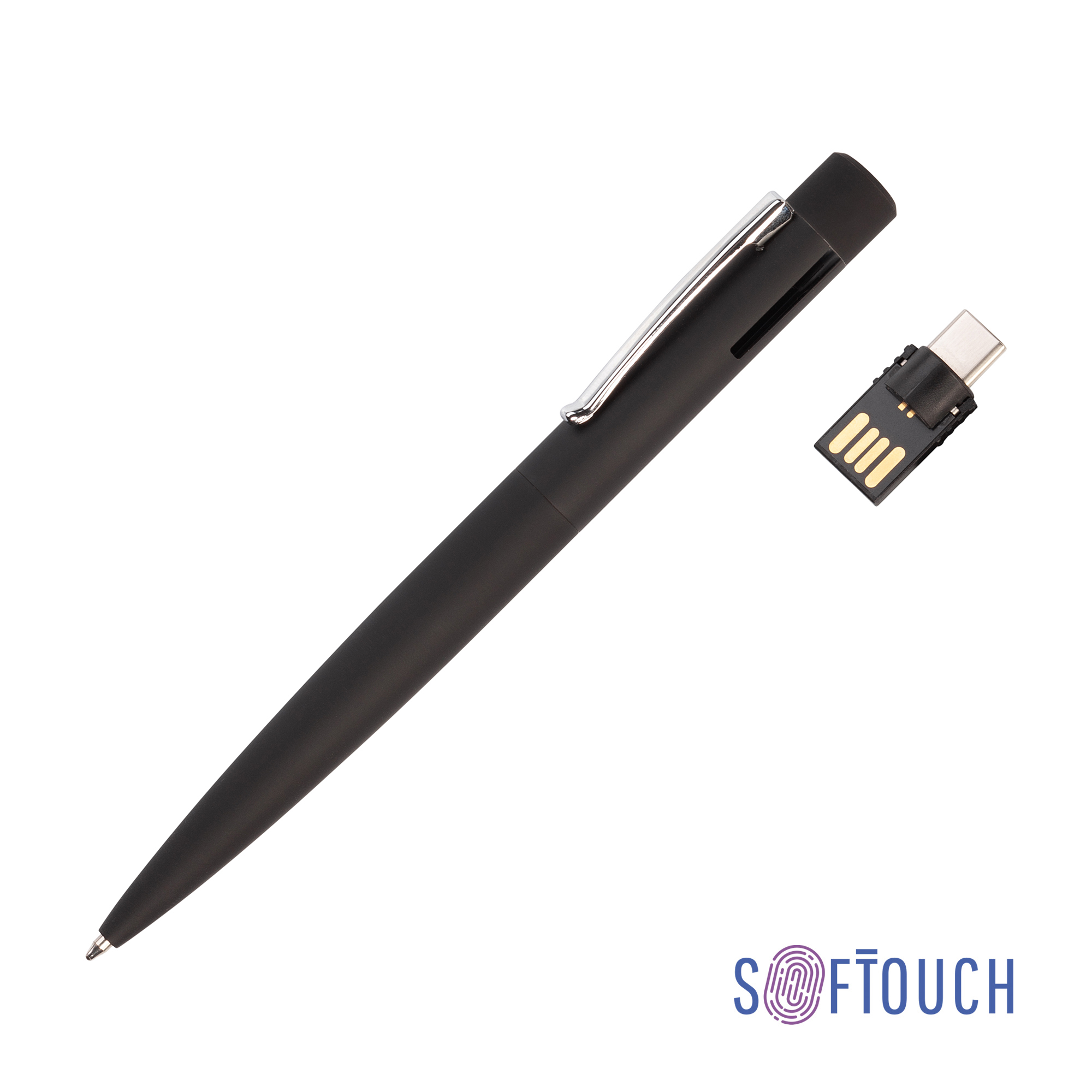 Ручка шариковая "Secret" с флеш-картой OTG 32Gb (USB2.0/Type-C), покрытие soft touch Ручка шариковая "Secret" с флеш-картой OTG 32Gb (USB2.0/Type-C), покрытие soft touch