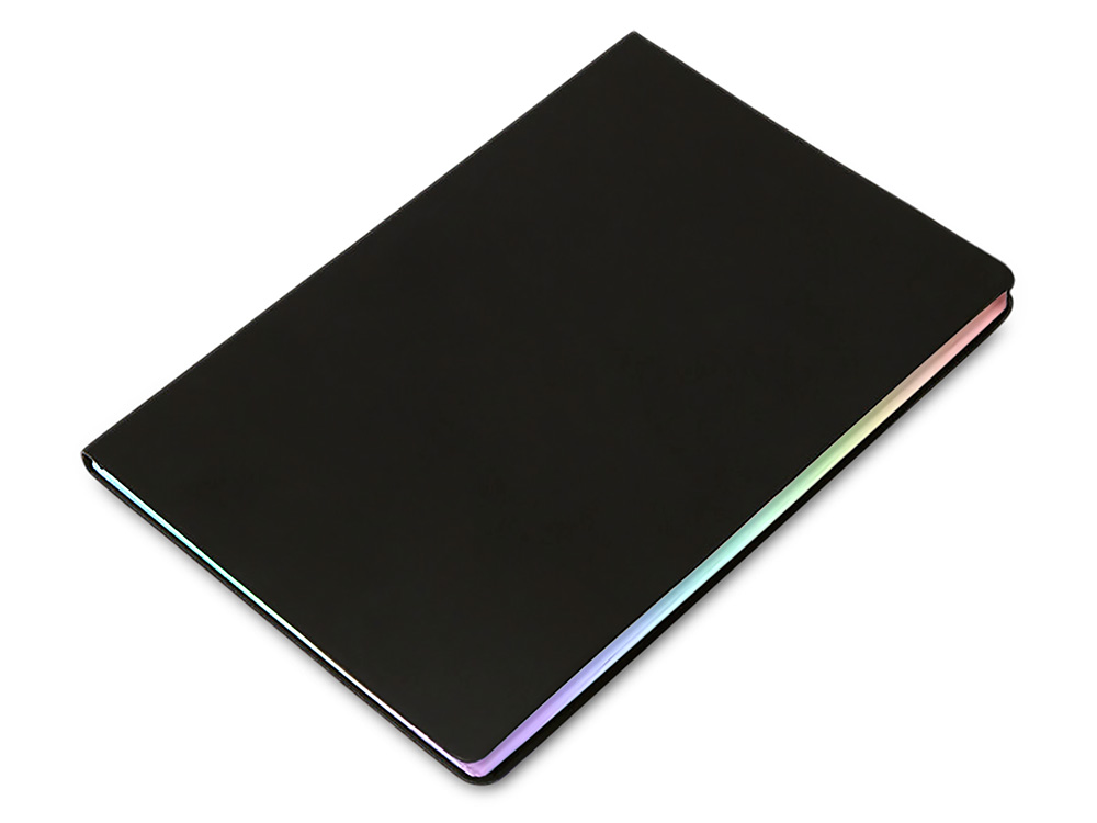 Блокнот А5 в гибкой обложке Fellini с голографическим срезом, черный