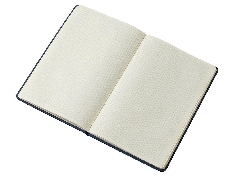 Блокнот в твердой обложке A5 Виспи в клетку, темно-синий