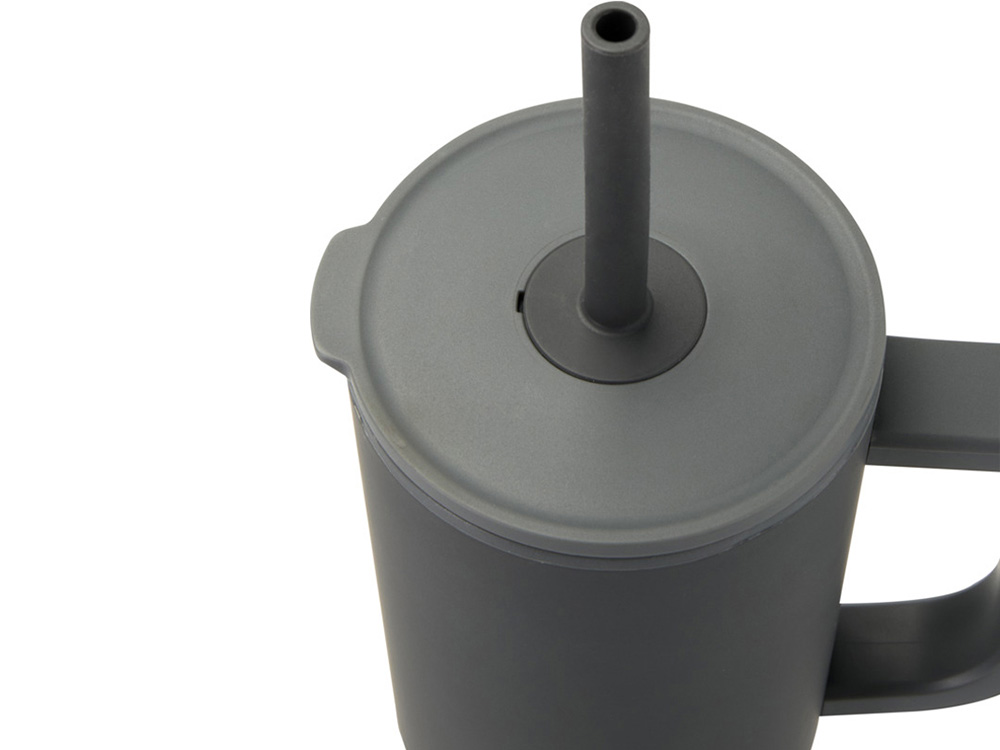 Brady термостакан с силиконовой трубочкой, 900 мл, сертифицированный согласно RCS- Серый