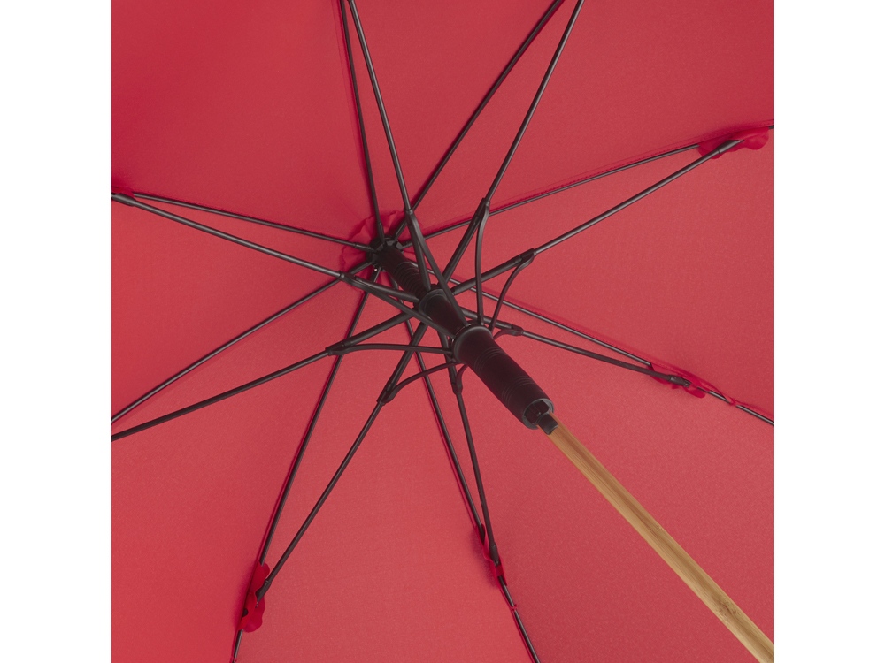 Бамбуковый зонт-трость Okobrella, красный