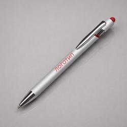 Ручка-стилус металлическая шариковая Sway  Monochrome с цветным зеркальным слоем, серебристый с красным