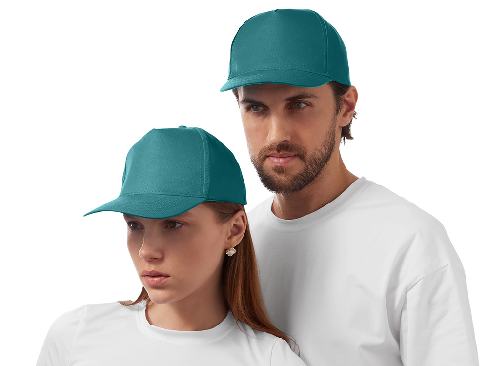 Бейсболка Poly 5-ти панельная 120гр, пыльно-бирюзовый