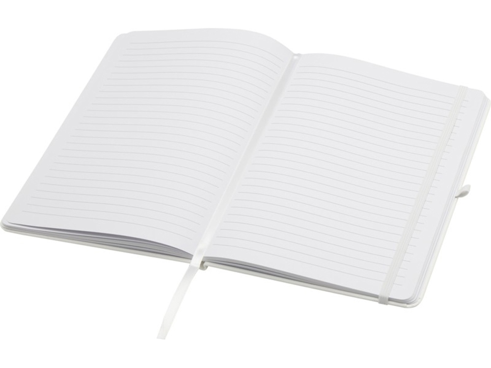 Teak блокнот А5 из переработан. материала в твердой обложке с линован. страницами - Белый