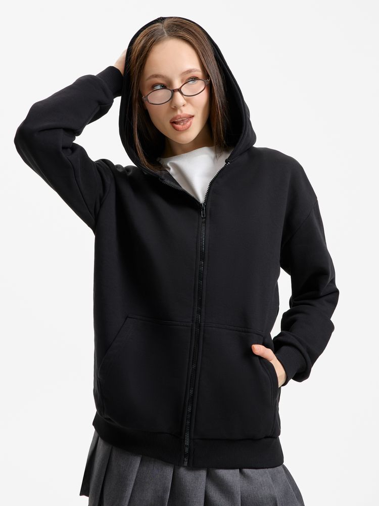 Толстовка унисекс оверсайз Sartoro, черная Толстовка унисекс оверсайз Sartoro, черная