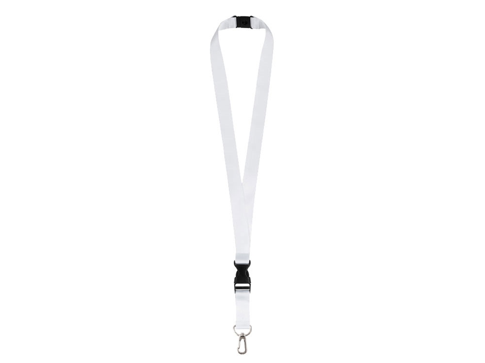 Ланъярд 2 см под сублимацию с карабином, межуровневым замком и замком обрыва, серебристый