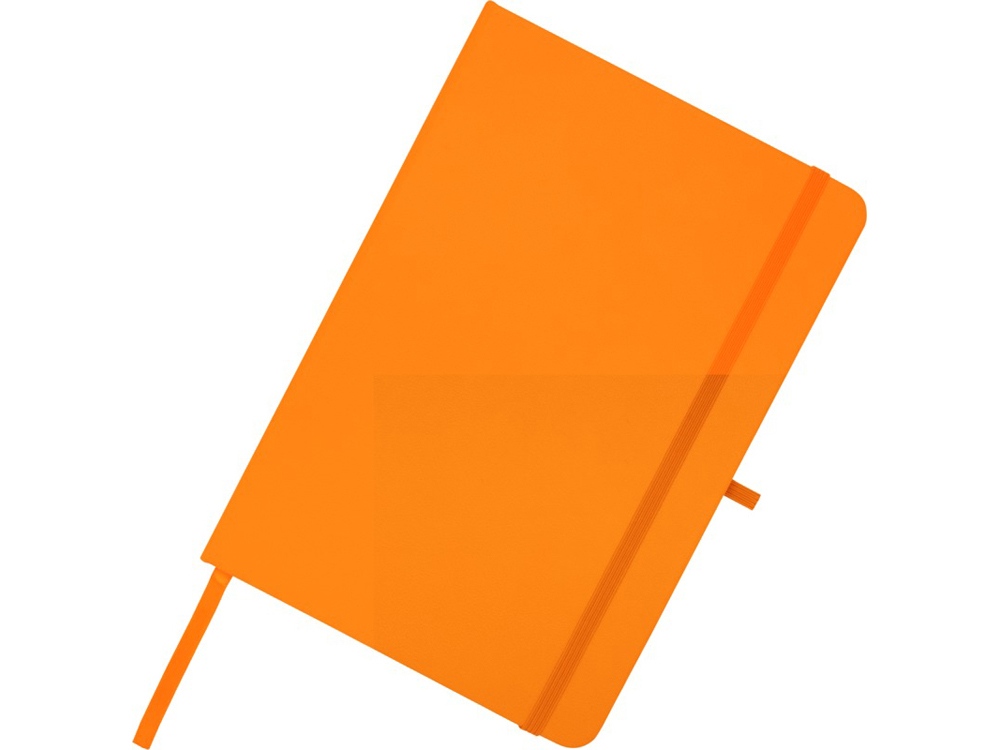 Teak блокнот А5 из переработан. материала в твердой обложке с линован. страницами - Оранжевый