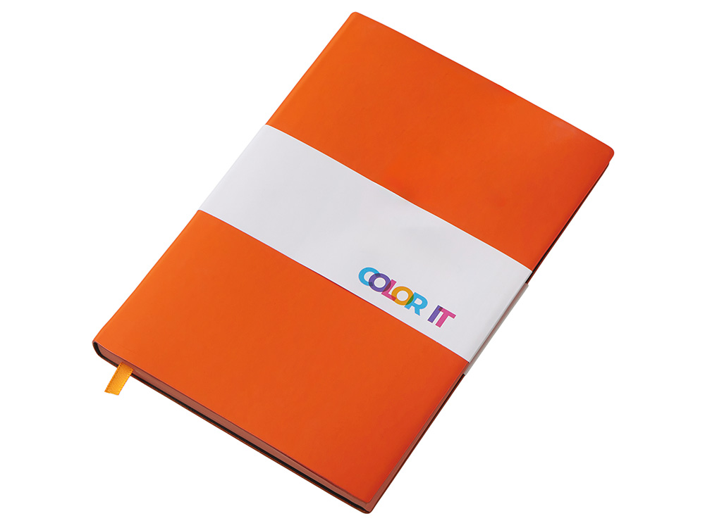 Блокнот C1 софт-тач, гибкая обложка, 128 листов, оранжевый