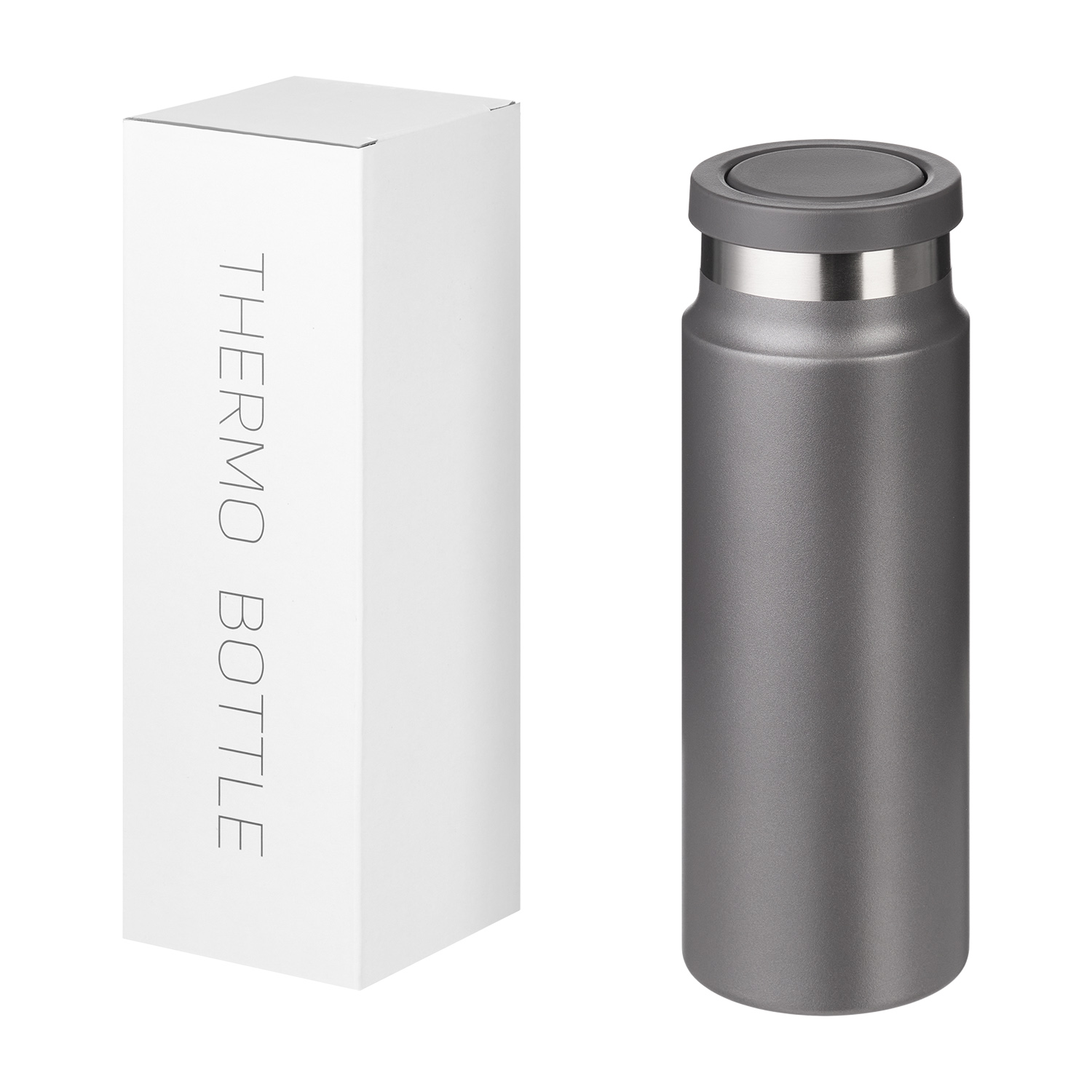 Термобутылка вакуумная герметичная Аллегра (Allegra), серая