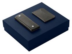 Подарочный набор Long River: картхолдер, ключница (без лого Long River), синяя коробка Подарочный набор Long River: картхолдер, ключница (без лого Long River), синяя коробка