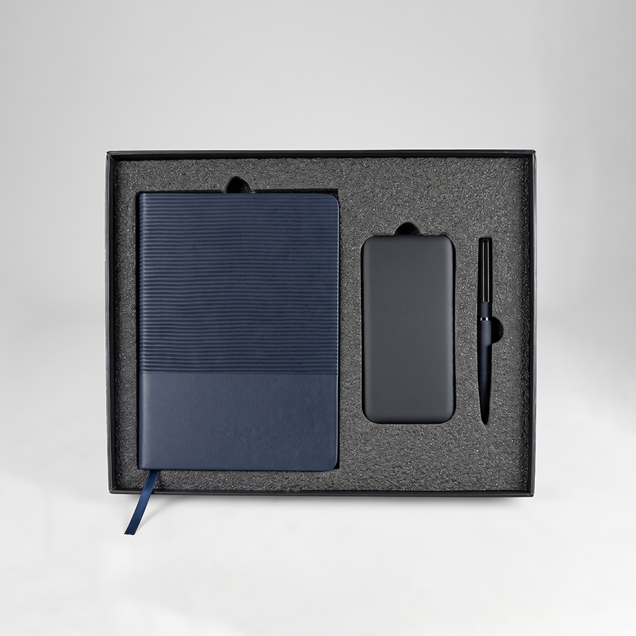 Набор подарочный RIFF: ежедневник, ручка и power bank в коробке  с ложементом