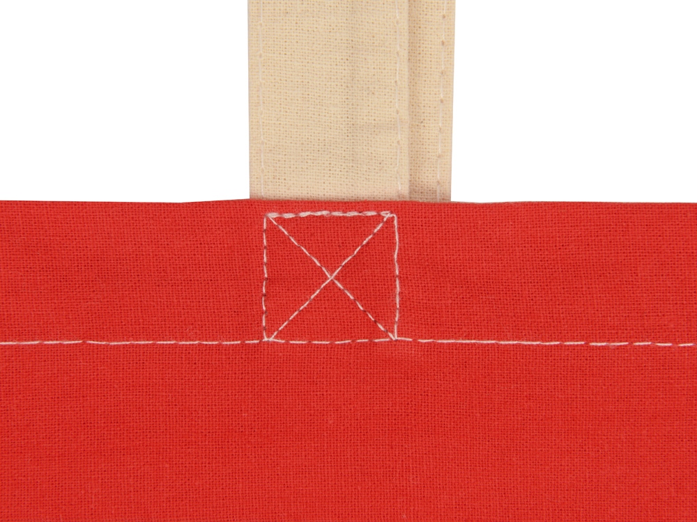 Сумка для шопинга Twin двухцветная из хлопка, 180 г/м2, красный/натуральный