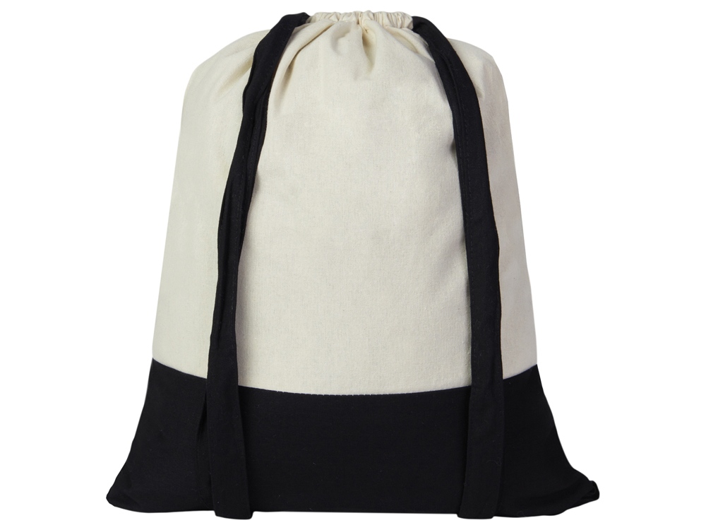 Рюкзак-мешок Cotton из хлопка 170 г, натуральный/черный