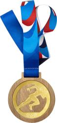 Деревянная медаль с лентой Легкая атлетика