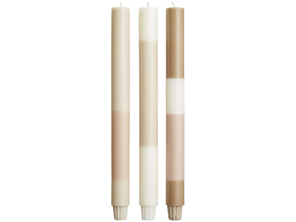 Originalhome свечи из многослойного известняка - набор из 3 штук - Белый