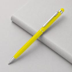 Ручка-стилус шариковая Jucy Soft с покрытием soft touch, желтый