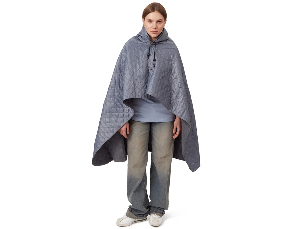 Пончо Cappy с капюшоном на липучке в мешке, серый