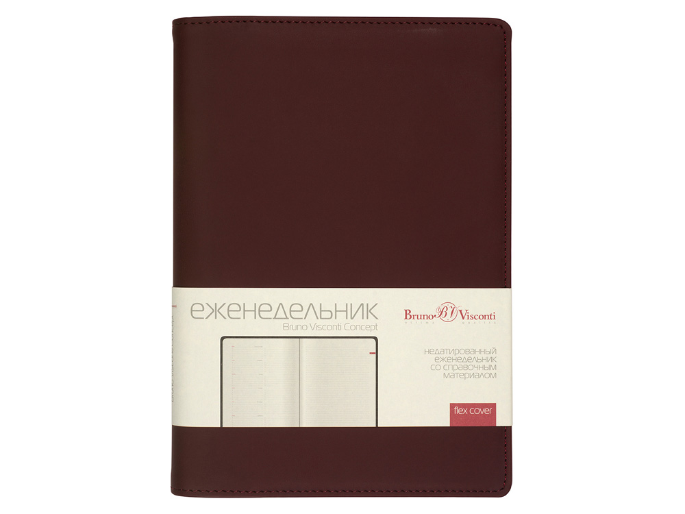 Еженедельник недатированный А5 Concept, бордовый (Р) Еженедельник недатированный А5 Concept, бордовый (Р)