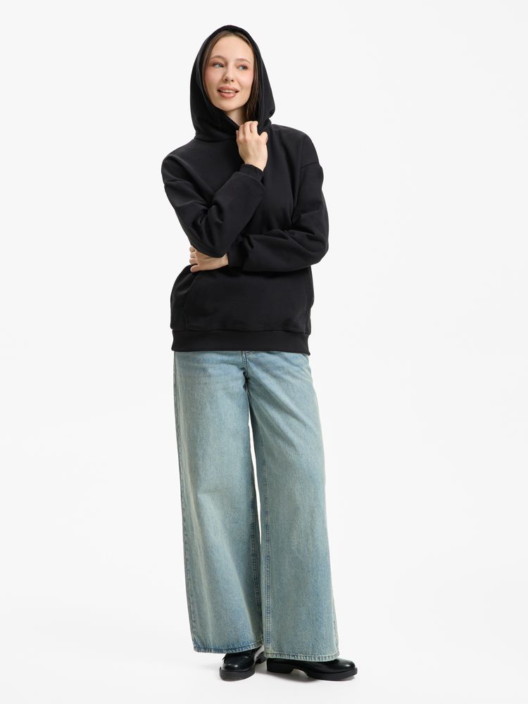 Худи унисекс оверсайз Daylero, черное Худи унисекс оверсайз Daylero, черное