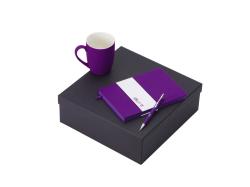 Подарочный набор с блокнотом С1, металлической ручкой и кружкой, фиолетовый