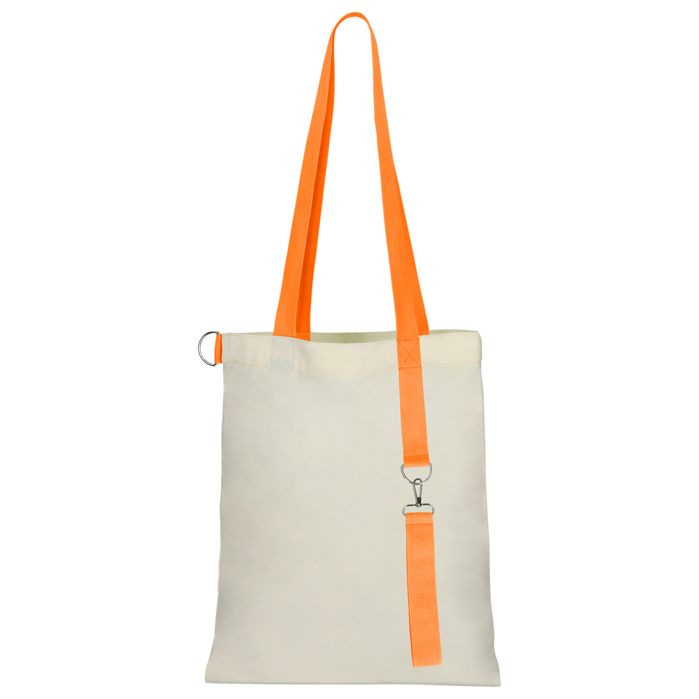 Сумка для покупок White GLOW 325 г/м² с ремувкой, оранжевая/оранжевая