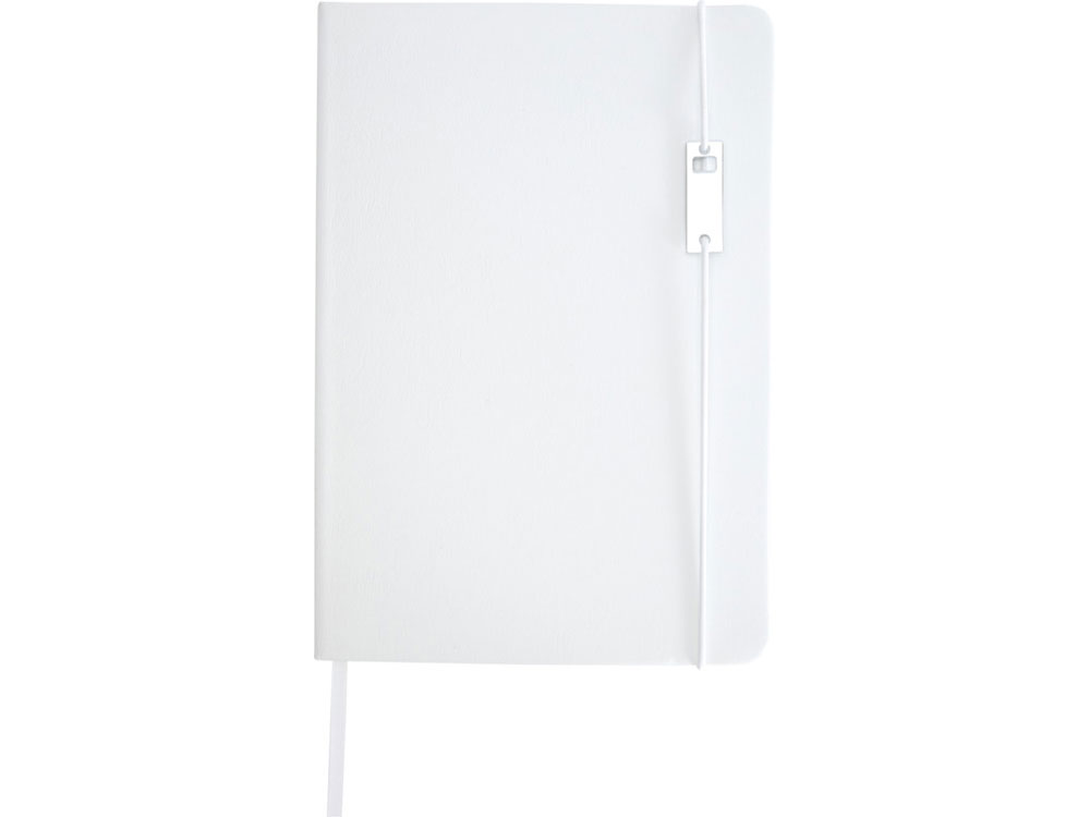 Набор Legato Elegance из блокнота формата А5 в твердой обложке и ручки-роллера, белый/черный