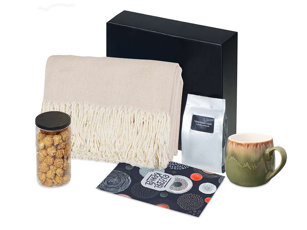 Подарочный набор Re:y. Haven  с пледом, кружкой и чаем