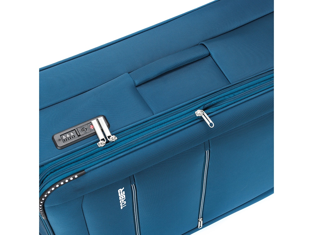 Чемодан TORBER ВИВИ, синий, полиэстер, 48 х 28 х 78 см, 89 л Чемодан TORBER ВИВИ, синий, полиэстер, 48 х 28 х 78 см, 89 л