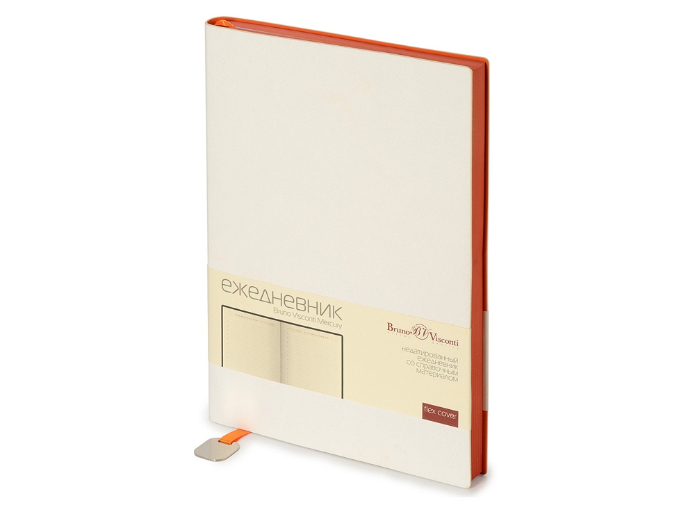 Ежедневник А5 недатированный Mercury, белый Ежедневник А5 недатированный Mercury, белый