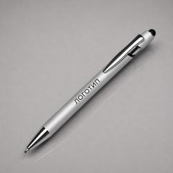Ручка-стилус металлическая шариковая Sway  Monochrome с цветным зеркальным слоем, серебристый с черным