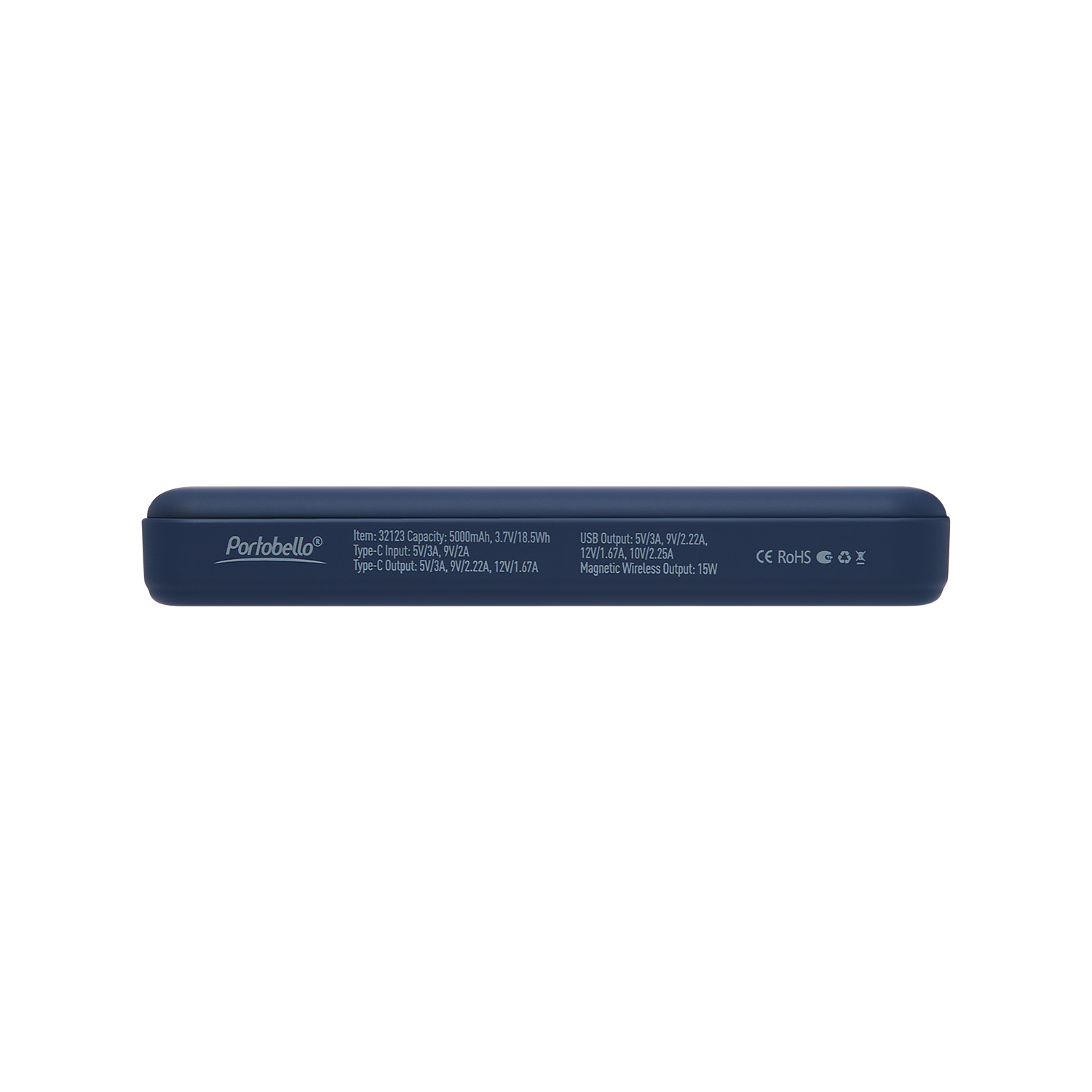 Внешний аккумулятор Ларго PD (Largo PD) 5000mAh с функцией беспроводной зарядки 15W, синий Внешний аккумулятор Ларго PD (Largo PD) 5000mAh с функцией беспроводной зарядки 15W, синий