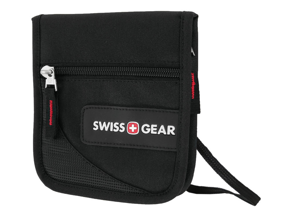 Кошелёк на шею SWISSGEAR, полиэстер 600D, 14х2х16 см, черный