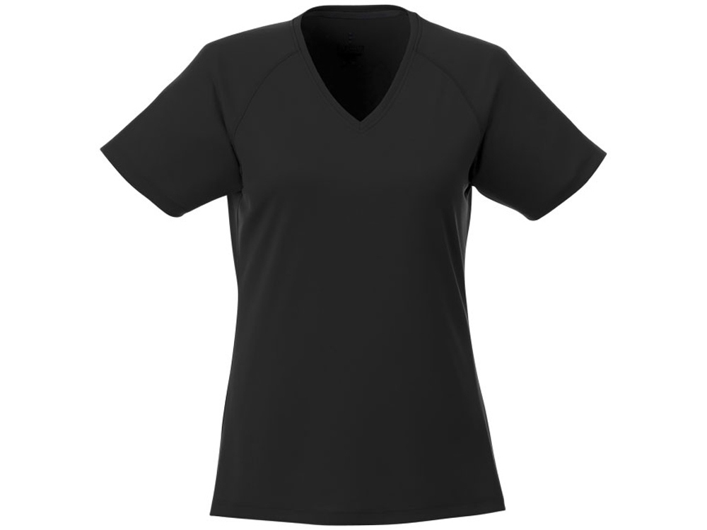 Модная женская футболка Amery  с коротким рукавом и V-образным вырезом, черный