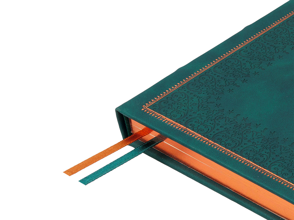 Ежедневник недатированный А5 Royal, зеленый с бронзовым срезом Ежедневник недатированный А5 Royal, зеленый с бронзовым срезом