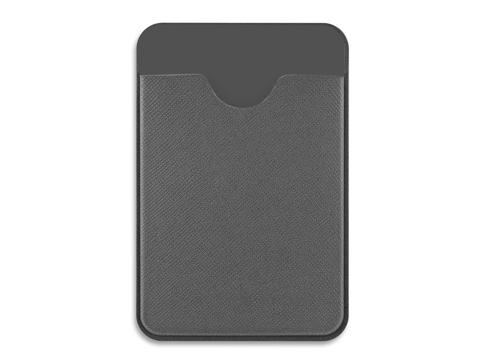 Чехол-картхолдер Favor на клеевой основе на телефон для пластиковых карт и и карт доступа, серый