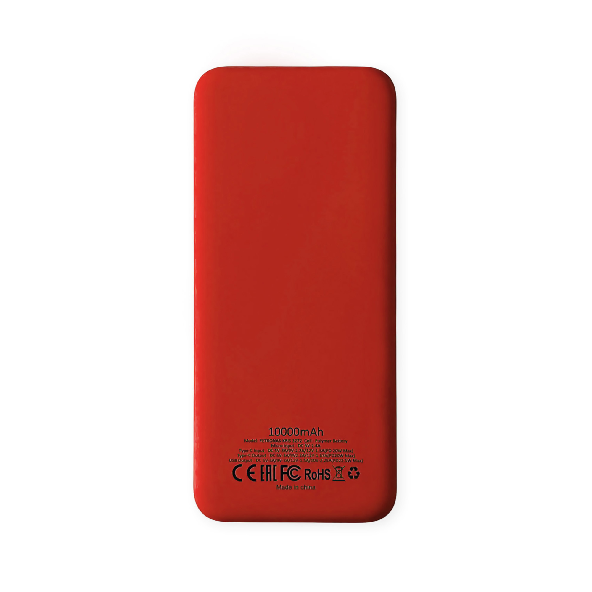 Внешний аккумулятор Kris soft touch, 10000mAh (Красный)