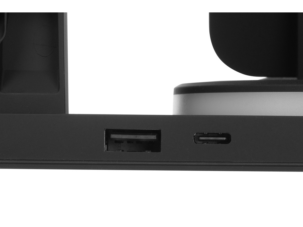 Складная зарядная станция с беспроводной зарядкой Flashport, 15 Вт, черный