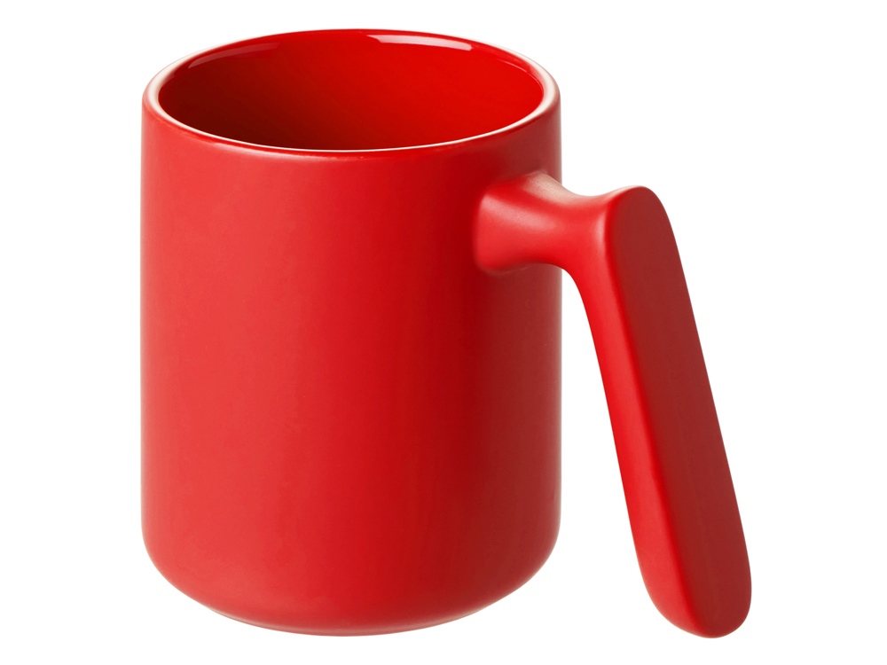 Кружка матовая с прямой ручкой Axio, 360 мл, красный