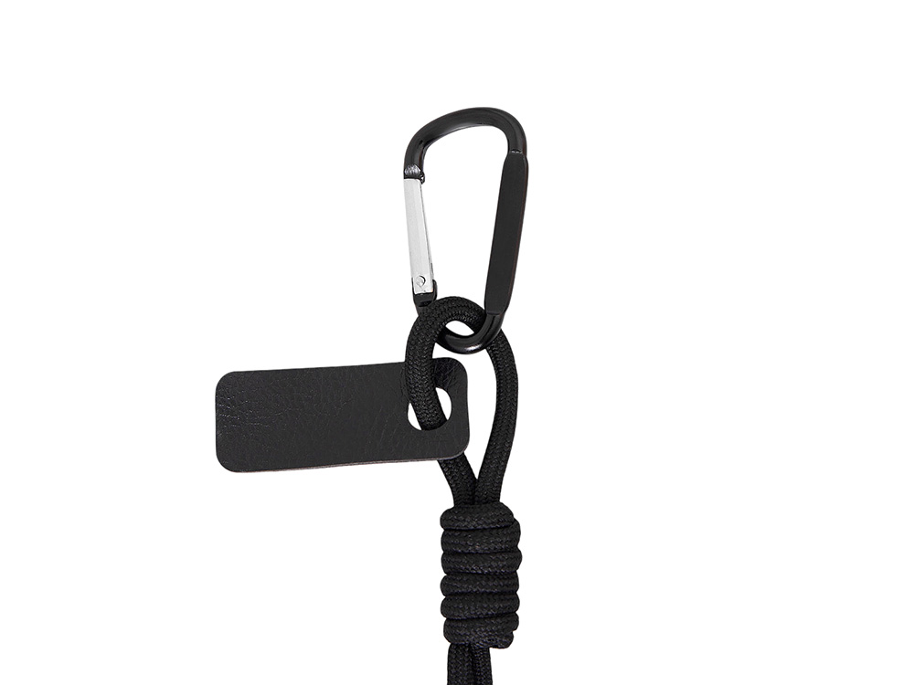 Брелок-веревочка на карабине Trinket, черный