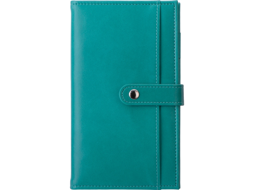 Блокнот-кошелек с сменным блоком А6 Wall Street, 64 листа, бирюзовый
