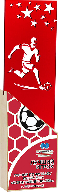 Акриловая награда с УФ печатью футбол