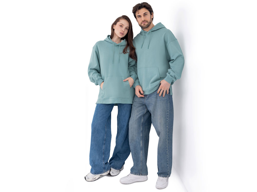 Худи оверсайз Alpha.01 унисекс, пыльный бирюзовый