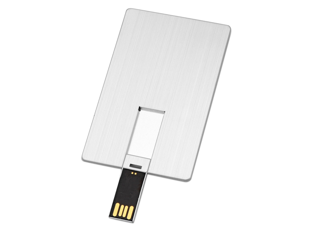 Флеш-карта USB 2.0 16 Gb в виде металлической карты Card Metal, серебристый Флеш-карта USB 2.0 16 Gb в виде металлической карты Card Metal, серебристый