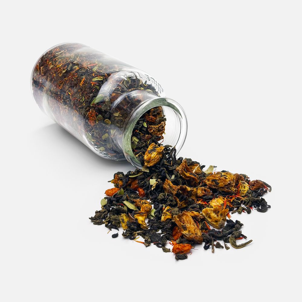 Чай «Сокочай», зеленый с соком ананаса, облепихой, толокнянкой и сафлором