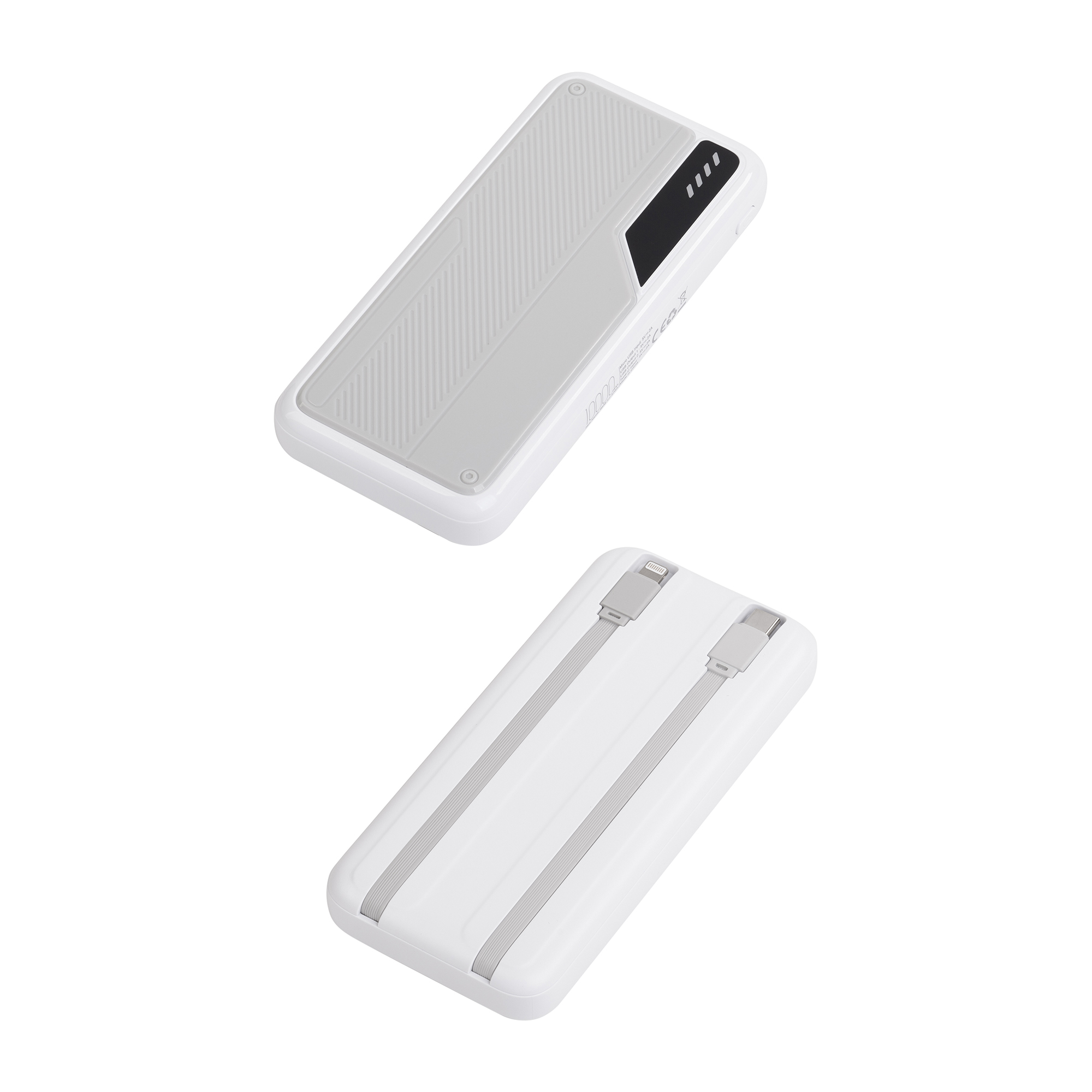 Зарядное устройство "Connect" 10000 mAh со встроенными Type-C/Lightning кабелями Зарядное устройство "Connect" 10000 mAh со встроенными Type-C/Lightning кабелями