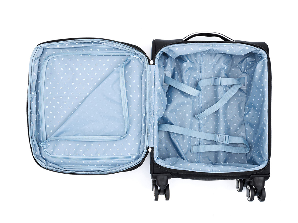 Чемодан TORBER НЕРО, чёрный, переработанный ПЭТ, 40 х 20 х 55 см, 37 л Чемодан TORBER НЕРО, чёрный, переработанный ПЭТ, 40 х 20 х 55 см, 37 л