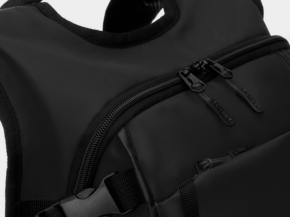 Рюкзак TORBER Mobi, черный, полиэстер 900D с PU покрытием, 45 х 32 х 20 см