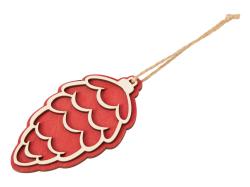 Подвеска шишка с цветной подложкой, красная подложка Подвеска шишка с цветной подложкой, красная подложка